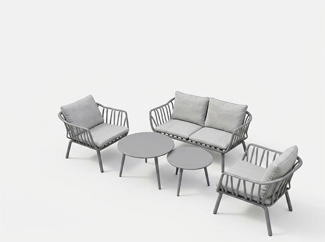 Paradise Premium Outdoor Wicker Patio Lounge Set grey